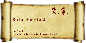 Kele Henriett névjegykártya